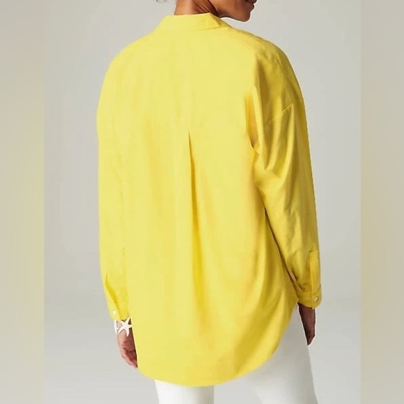 J.Jill Women XL Lemon Meringue Cotton Blend Long Sleeve Oversized Popover Tunic - Picture 2 of 11